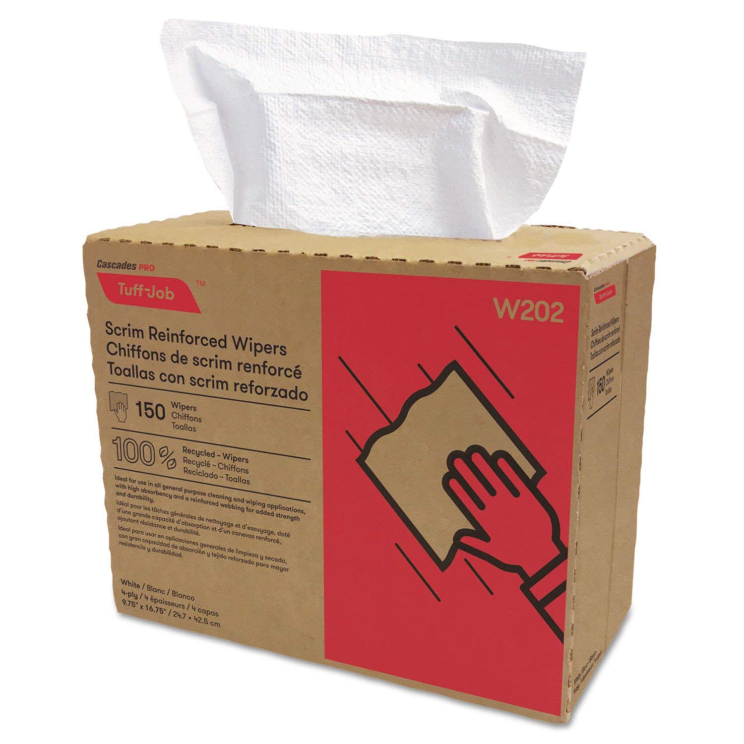 Amazon.com: Cascades Tuff-Job Scrim Reinforced Wipers, 9 3/4 x 16