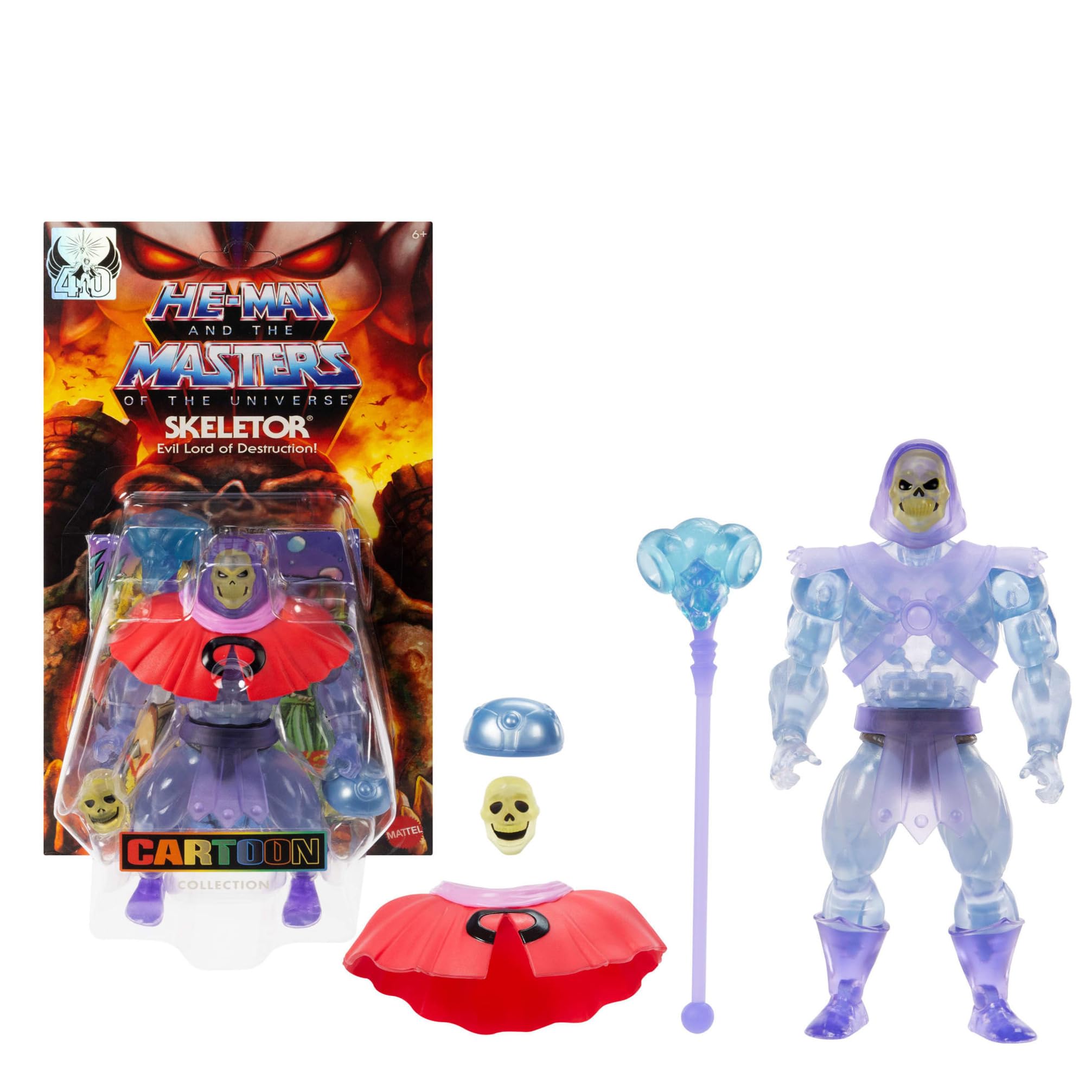 Masters of Universe Origins Action Figure Invisible Skeletor Cartoon Collection, 5.5-inch 1980s TV Villain