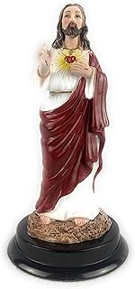 Sacred Heart of Jesus Statue Religious Figurine Christian Gifts for Women and Men Faith Based Spiritual Catholic Gifts Jesus Decor, 2.5(Length) 2.5(Width) 5.25(Height) Inches