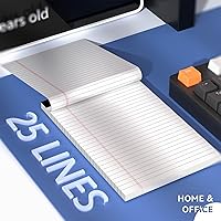 Vista 3 de Bloc de notas de 5 x 8 pulgadas, paquete de 4 blocs de notas legales de 21 libras, bloc de notas con rayas universitarias, 30 hojas perforadas, bloc