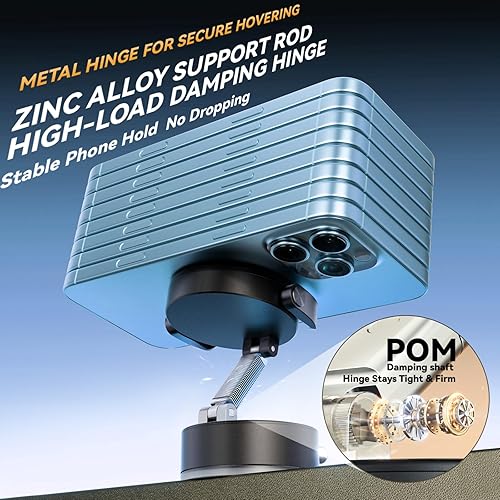 Miniatura 7 de Soporte magnético para teléfono Magsafe con ventosa, ajustable 98 libras de succión y 2800 gf magnético más fuerte Accesorios de coche para mujeres