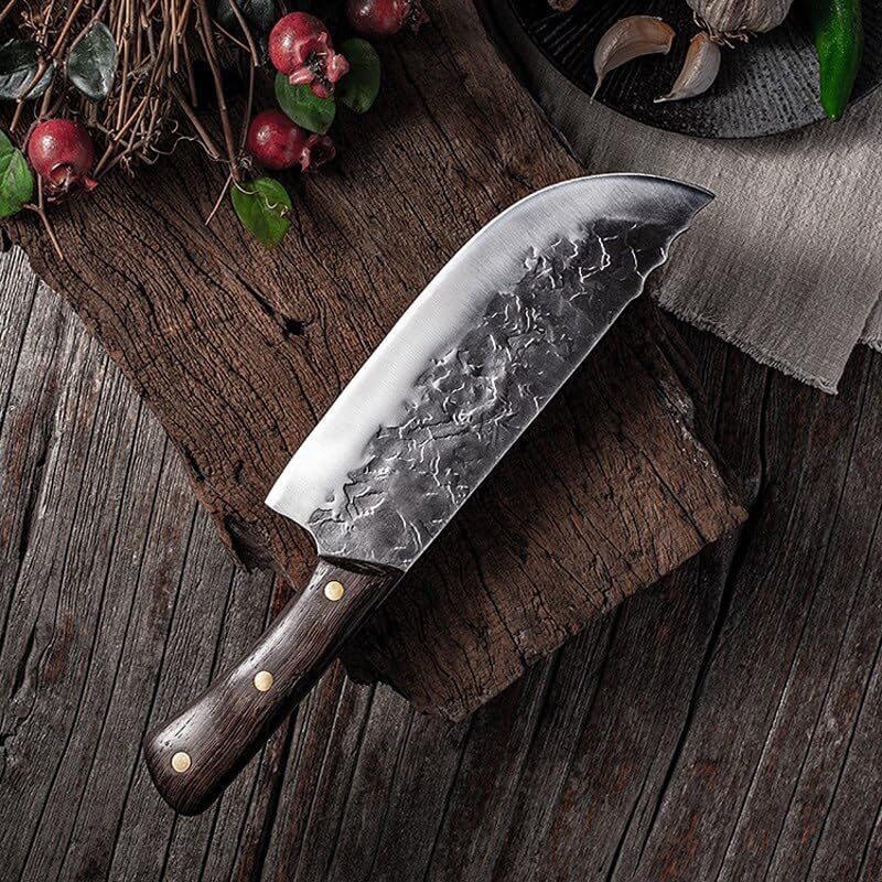 MAYiT Meat Cleaver Knife, Slaughter Knife Cutting Meat Multi-purpose Knives Hand Forging Kitchen Chef Tools Cooking Slicing Chopper Chinese Cleaver