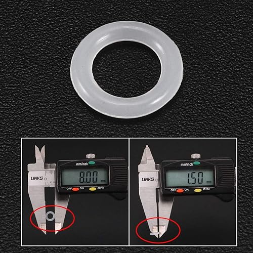 Miniatura 3 de Uxcell - Aros de silicona de 4-9.5 mm de diámetro exterior, de 1-6.5 mm de diámetro interior, 1.5 mm de ancho, junta de sellado de color blanco, 20