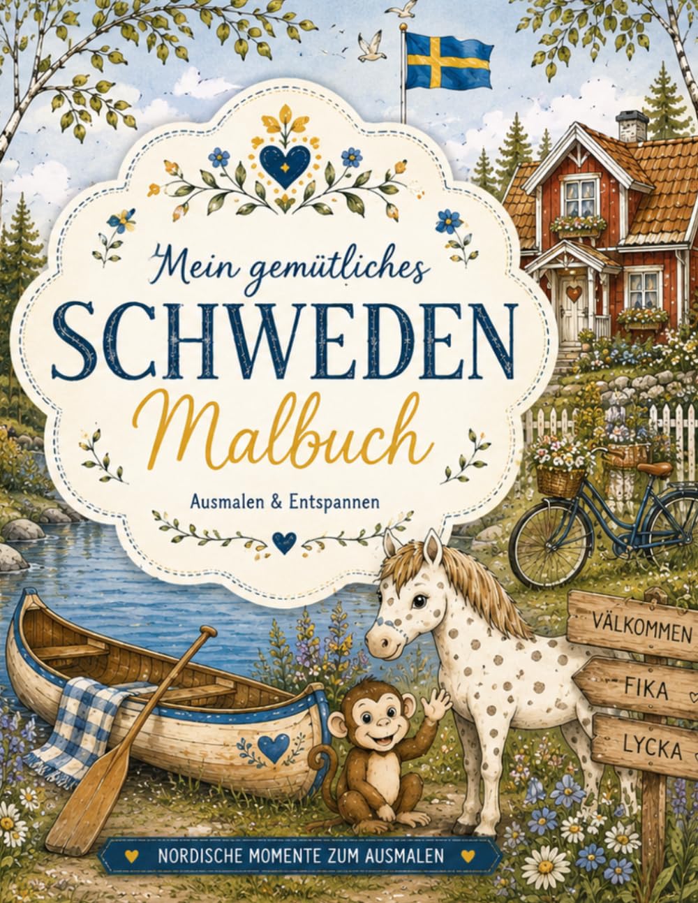 Mein gemütliches Schweden-Malbuch: Ausmalen & Entspannen