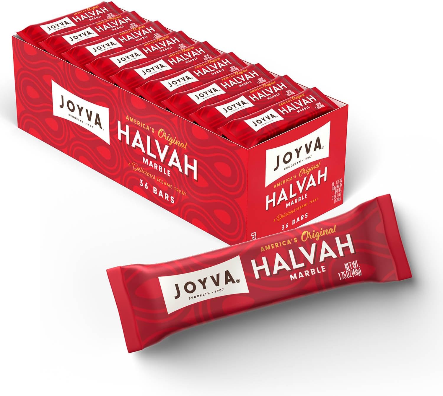 Halvah – Marble, 1.75oz Pack of 36 | A Delicious Sesame Treat | Dairy Free, Gluten-Free & Kosher Parve | Handcrafted in Brooklyn