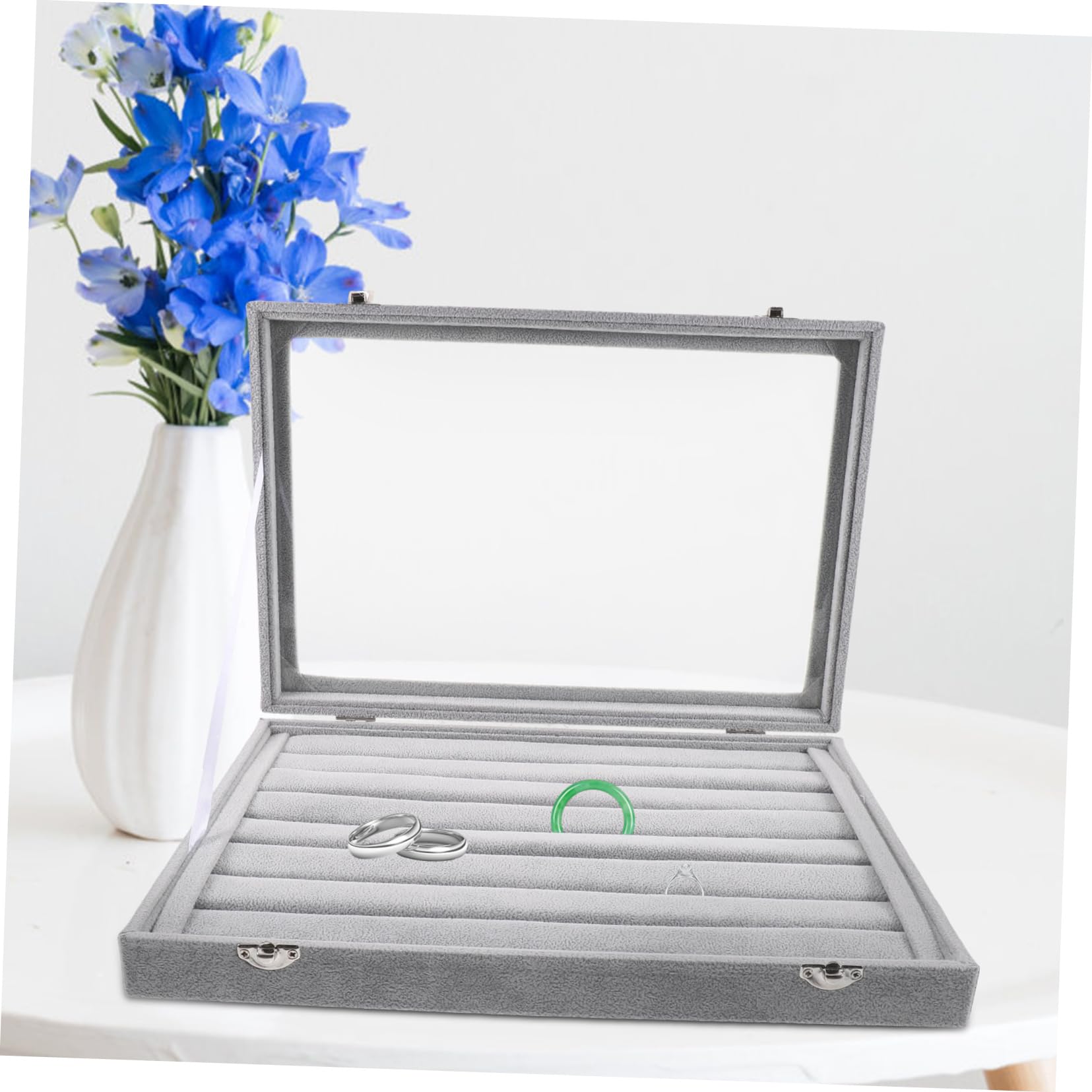 Caja De Almacenamiento De Anillos Transparente Bandejas Apilables Para Organizar Joyas Caja Tapa Para Exhibir Joyas Organizador Para Joyero
