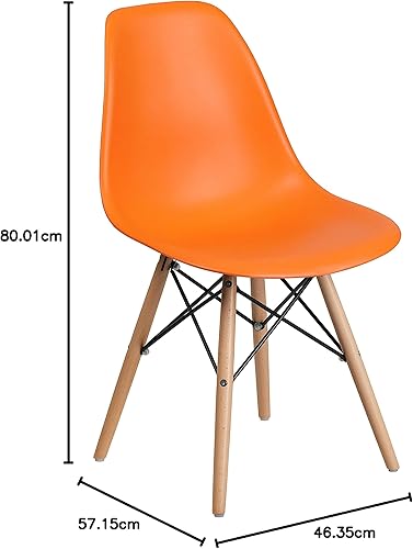 Miniatura 42 de Flash Furniture - Paquete de 2 sillas Elon Series de plástico negro con patas de madera Negro -,Gris (Moss