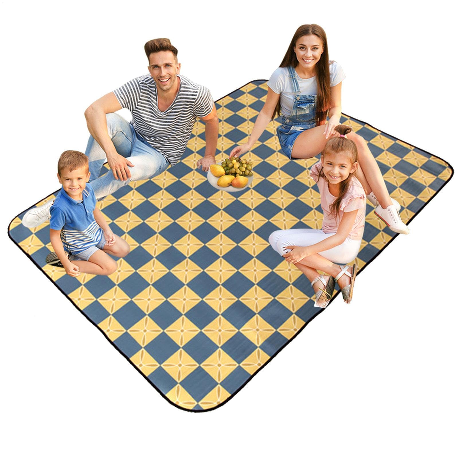 Coperta da picnic – Tappetino in paglia stile etnico per spiaggia | Coperta antisabbia, impermeabile, grande tappetino da spiaggia, compatto e ad asciugatura rapida per esterni