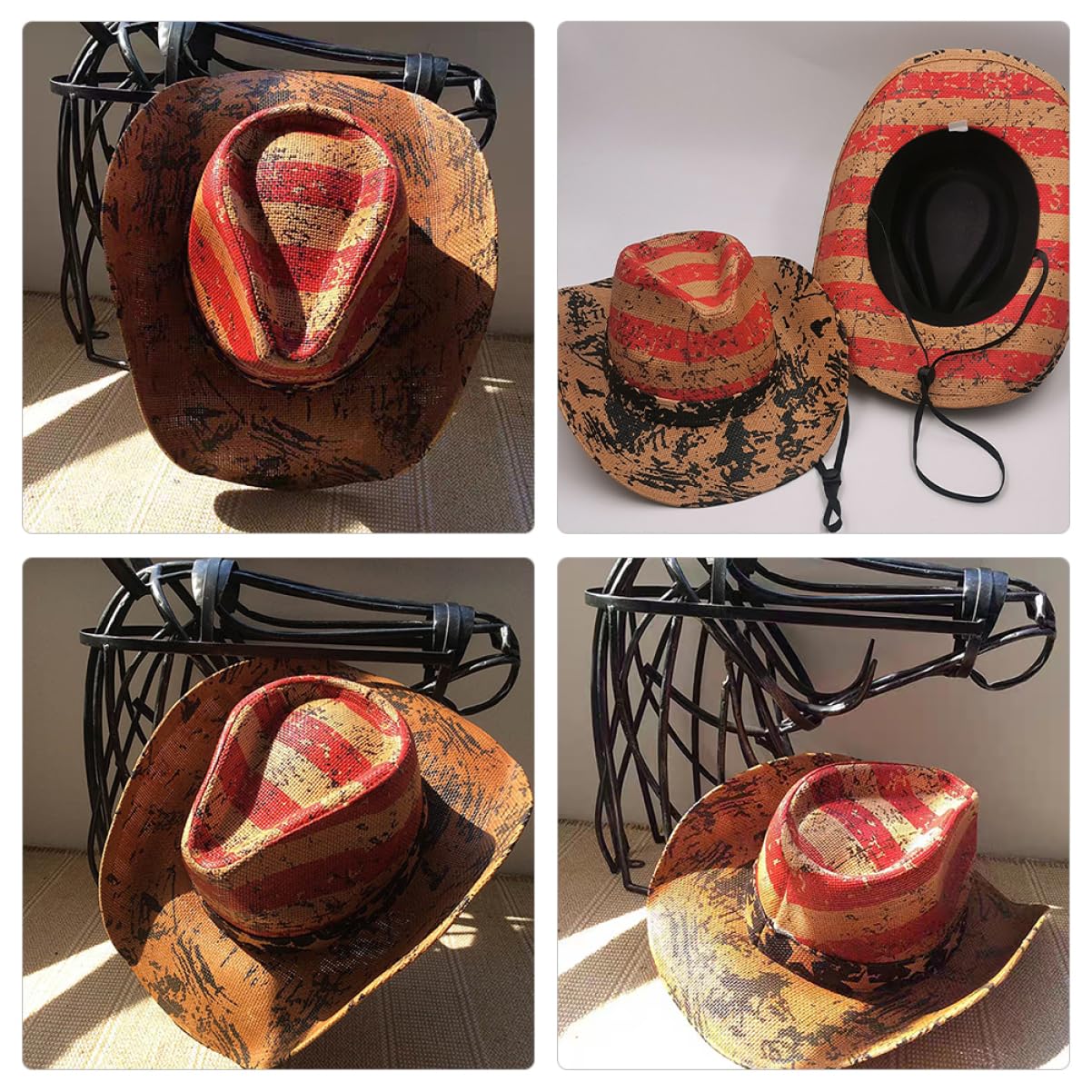 LIFKOME USA-Sombrero Sombrero Occidental Sombrero de Vaquera Sombrero Sombrero de Damas Sombrero de Mujer Cowgirl Hat Sombreros chapéu Caps Sombrero Unisex Sombrero decoración