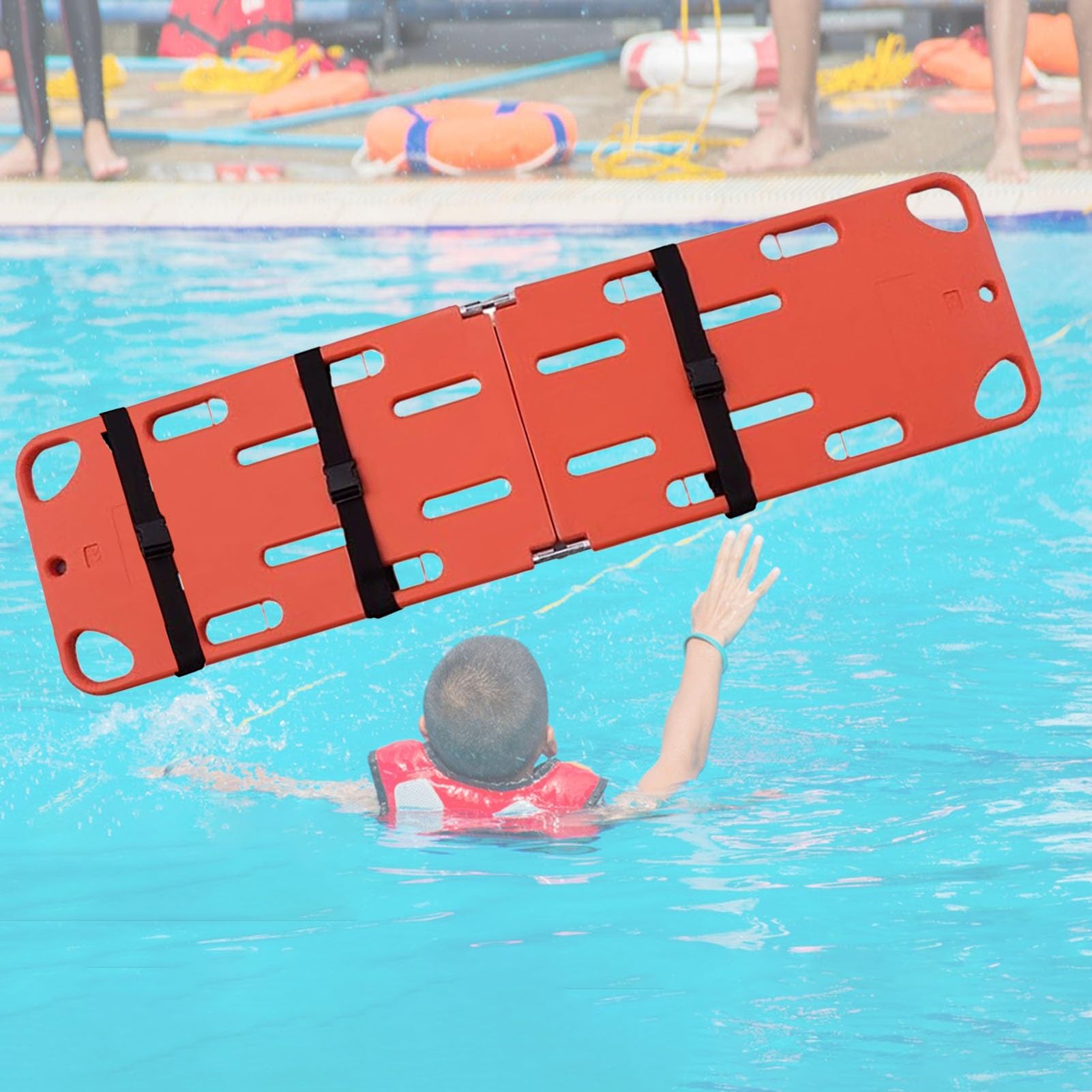 Planche dorsale de sauvetage pliable flotteur plastique léger