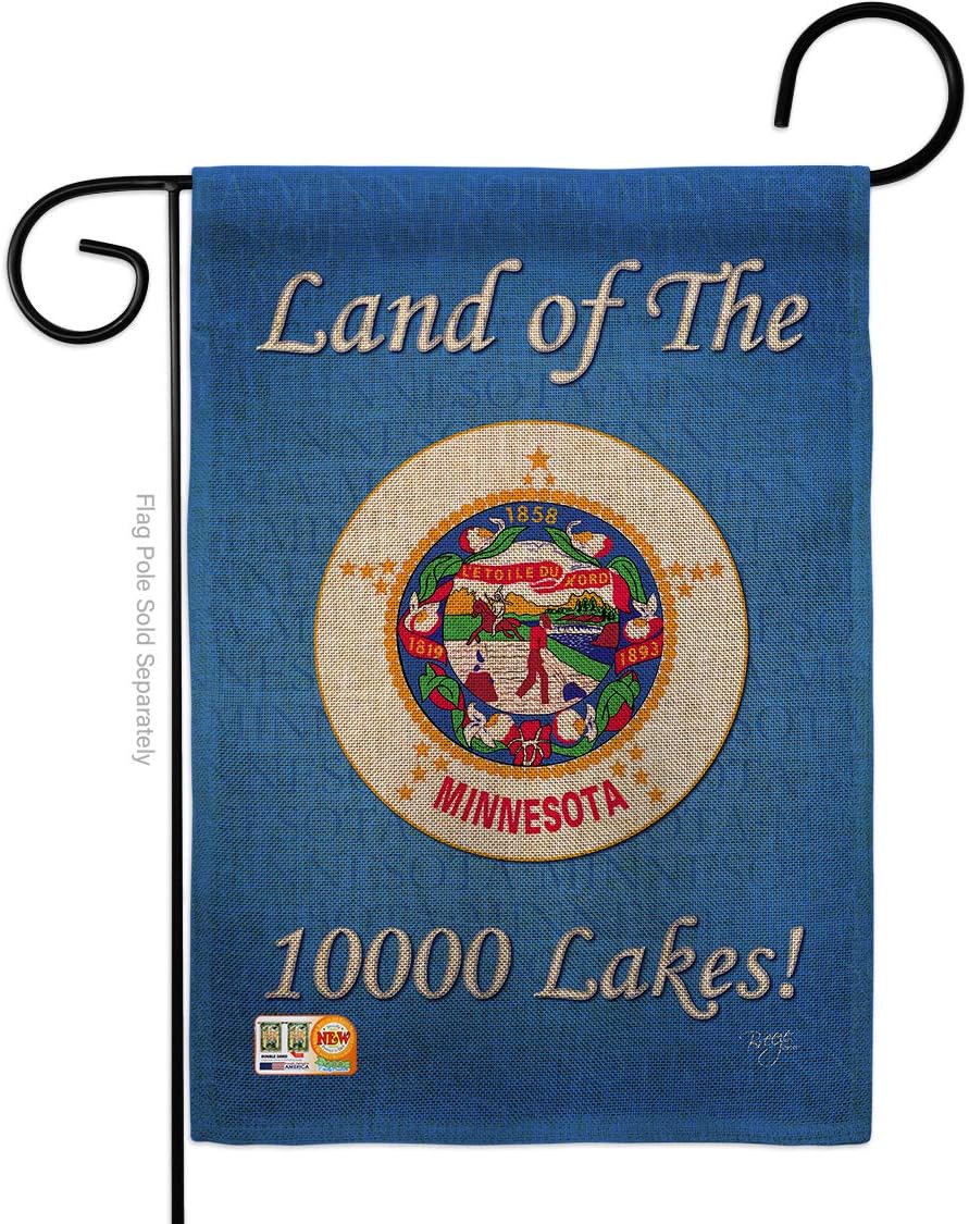 Minnesota Burlap Garden Flag Americana States USA American Territories Republic Country Particular Area Small Decorative Gift Yard House Banner Double-Sided Made In 13 X 18.5