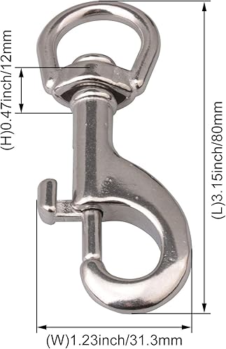 Miniatura 7 de CNBTR Ganchos giratorios de ojo redondo para pernos de acero inoxidable de 3.150in de longitud, paquete de 10