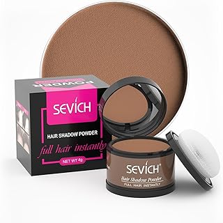 Instantly Hairline Shadow - SEVICH Powder for Grey Hair Root Touch Up, Thinning Hairline & Eyebrows/Beard Line, Windproof & Sweatproof, Brown