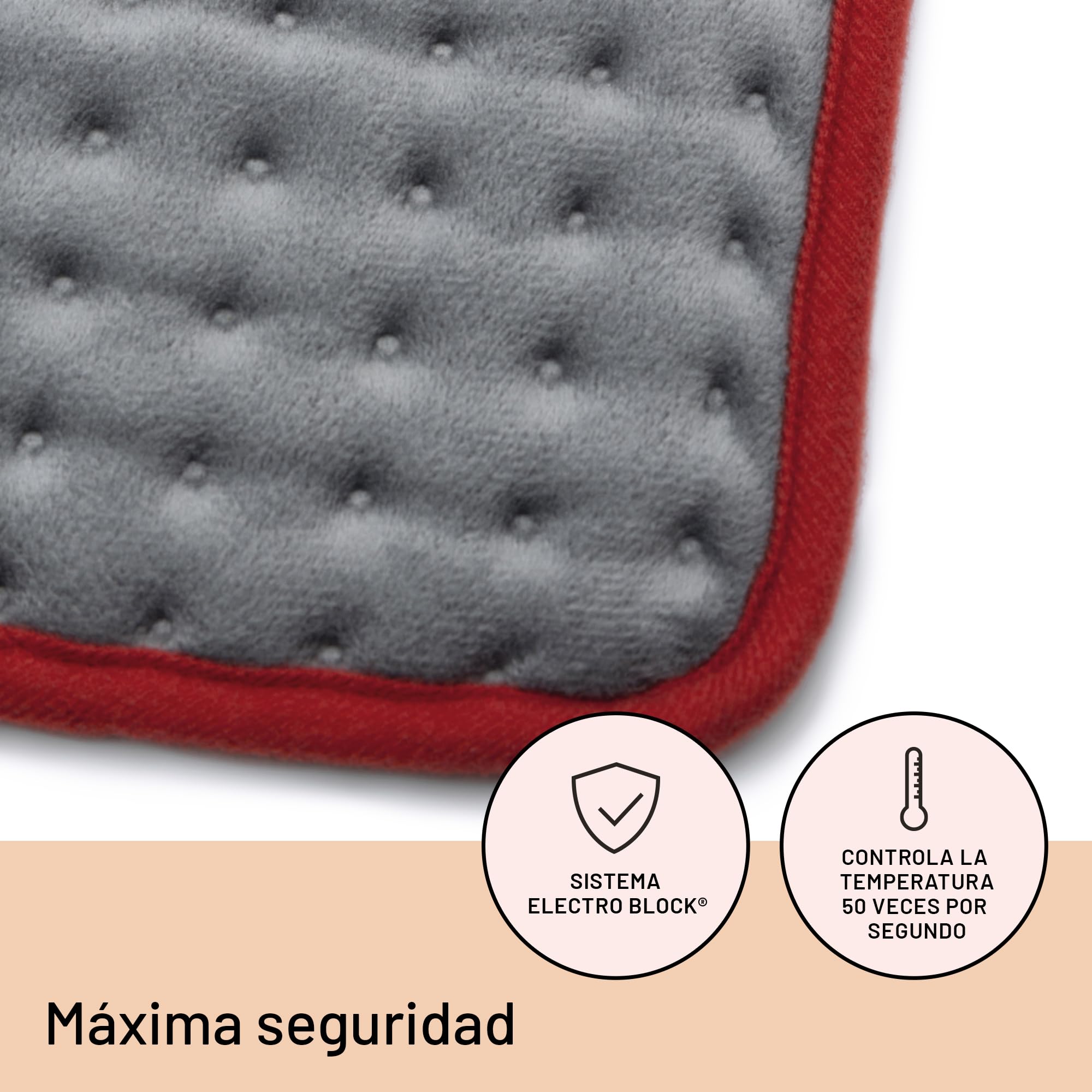 DAGA Almohadilla Térmica Confort, Tecnología Intellisense, Suave Tejido, 5 Temperaturas, 40x35 cm