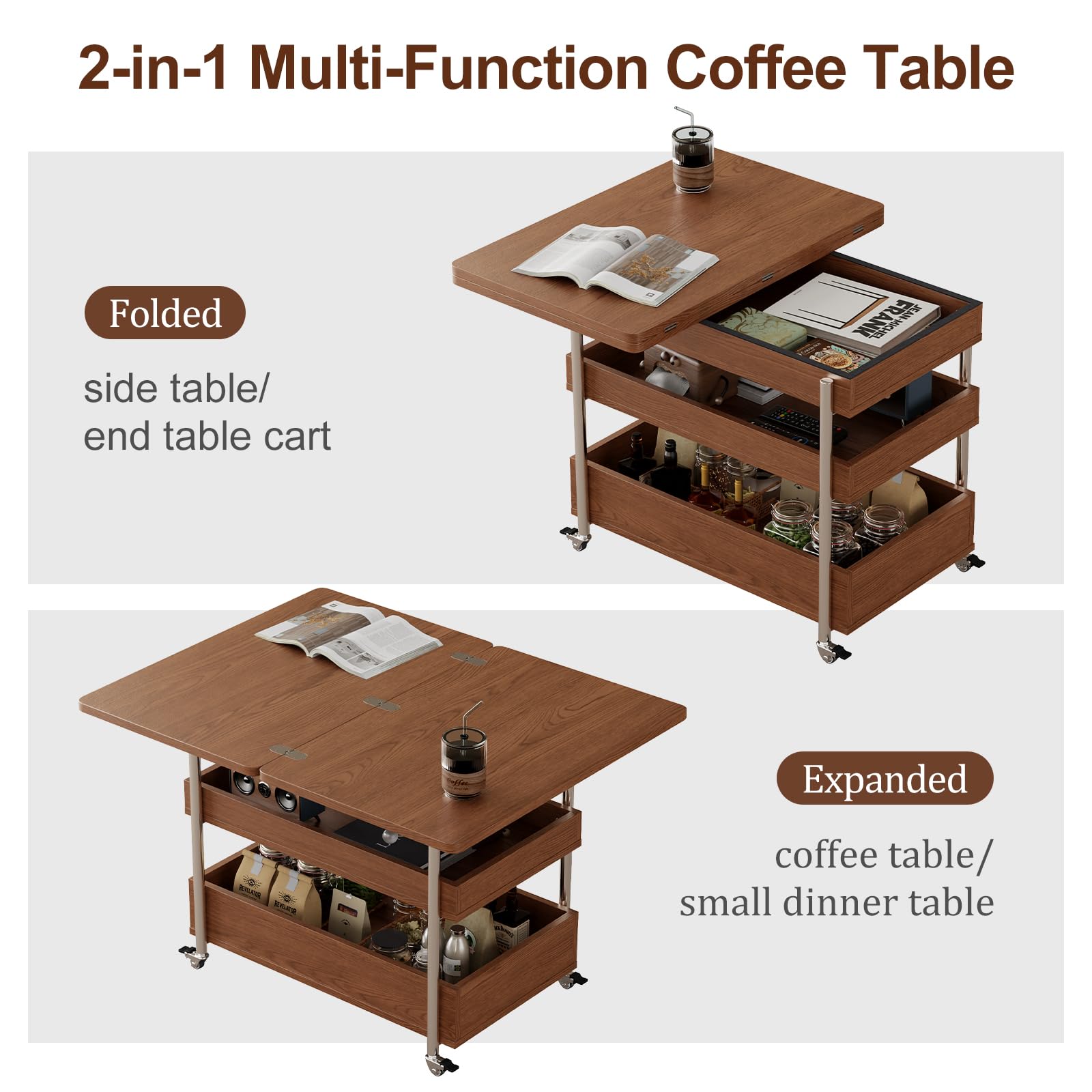 FLOAT COFFEE TABLE (CENTER LEG) コーヒーテーブル Amazon.com: Flip Top 2-in-1 Multi-Function Coffee Table on Wheels