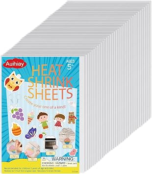 Auihiay 36 Pieces Shrink Plastic Sheets, Shrink Films Papers, Shrinky Art for Creative Handicrafts, Fathers Day Presents, Halloween and Christmas Ornaments 6 x 4 inch / 15 x 10 cm