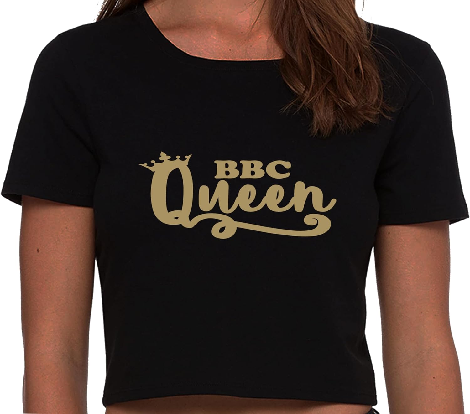 Knaughty Knickers BBC Queen Big Black Cock Lover Queen of Spades with Crown Black Crop Top Adult Flirty Fun