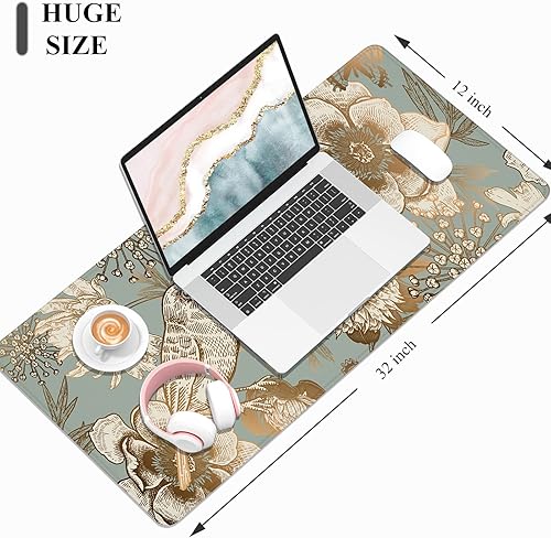Miniatura 3 de Tapete de escritorio, 32 x 12 pulgadas, XXL extendido, grande, alfombrilla de mouse para juegos, decoración de escritorio, bonitos suministros de