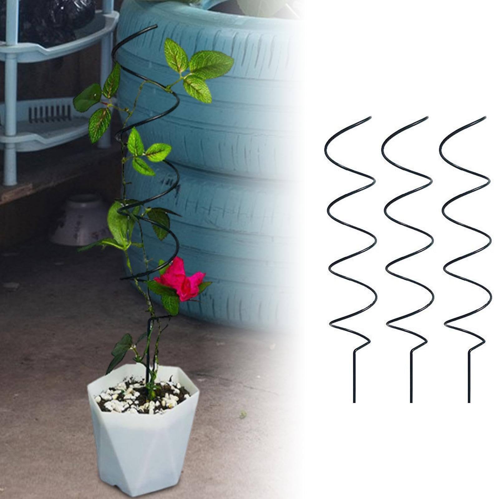 Zimmerpflanzstbe | 3-teiliger Eisen-Pflanzstab zur Blumenuntersttzung |  43,2 cm Tomatenkfig, Pflanzenstecker und Sttzen, Gartenblumenstecker fr  Topfpflanzen : Amazon.de: Garten
