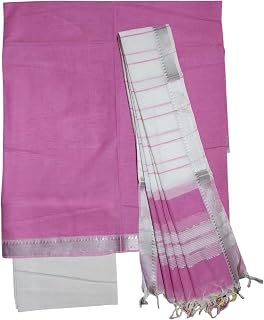 Ivikta Handloom Unstitched Salwar Suit Set with Dupatta for Women | Mangalagiri Cotton Dress Material Price In India