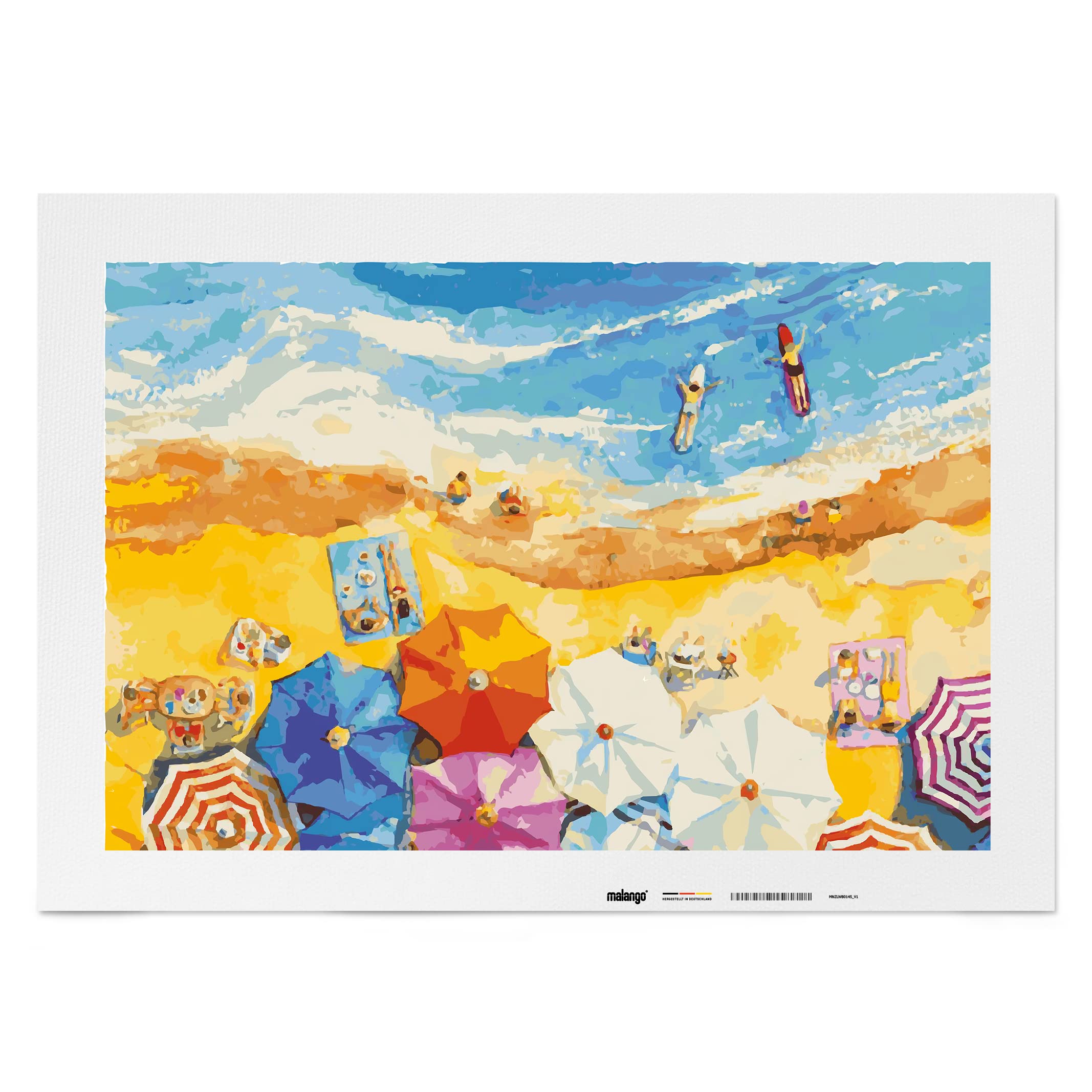 Malen nach Zahlen Erwachsene - Meer Strand im Urlaub 120 x 80 cm groß XXL Premium-Malset ohne Rahmen, Hergestellt in unserer Produktion in Deutschland, Kreative