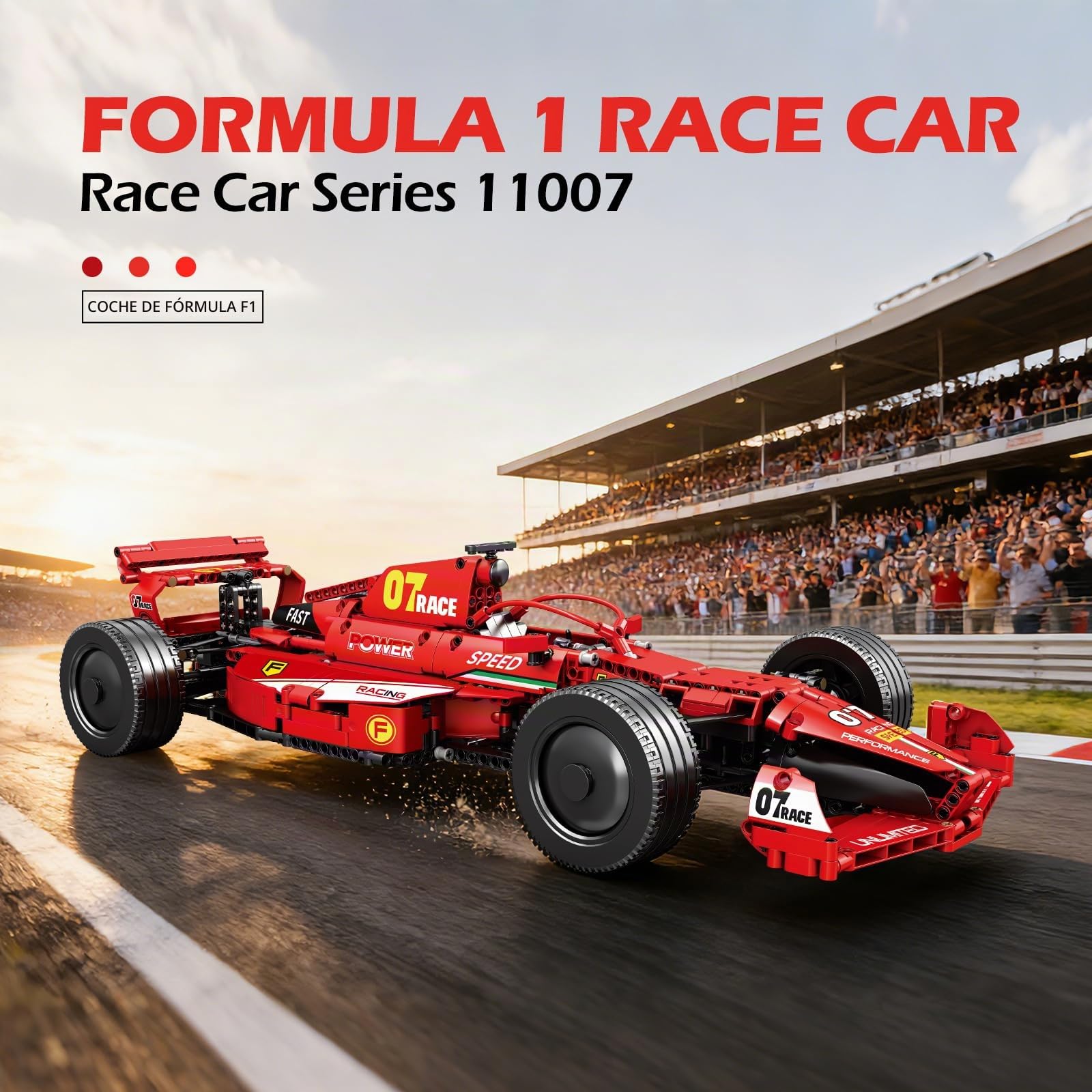 Reobrix F1 Kit de construcción de Coche para Adultos, tecnología de fórmula 1, Modelos de Coche de Carreras 1:8, Pantalla de Modelo de Coche de Carreras, decoración para el hogar, Oficina