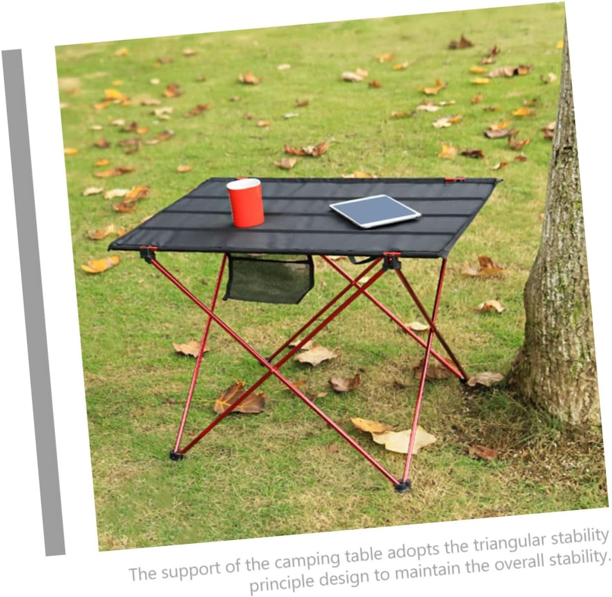 Milisten Foldable Camping Table and Chair Set Lightweight Aluminum Alloy Outdoor Portable Picnic Table with Chairs Medium Red Compact Multi-use Folding for Travel and Camping