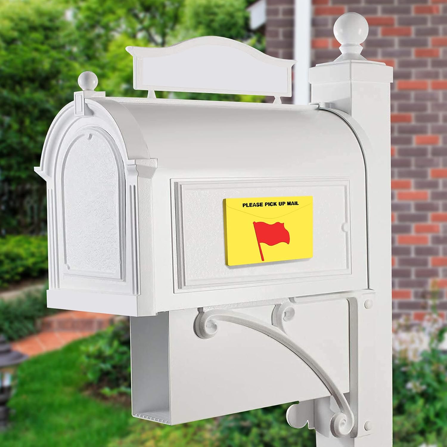 YeeBeny Post Flag Magnetic Replacement Flag for Outgoing Mail -Pickup Red Flag with Bright Yellow Background Please Pick Up Mail Mailbox Alert Magnet - 1.8x2.6 Inch Mailbox Notification Magnets