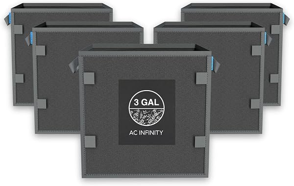 AC Infinity Vierkante zware stoffen potten, 3 gallon