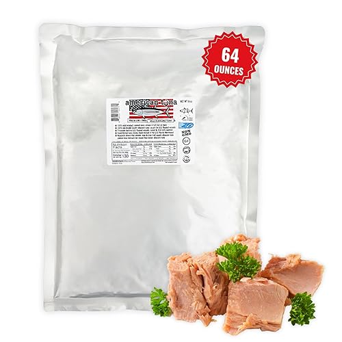 Vista 67 de American Tuna Pescado de atún blanco silvestre capturado en poste de grado sushi, con sal añadida, (6) latas de 3.5 onzas Cosechado