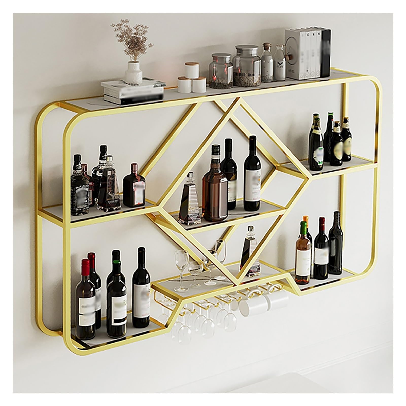 Casier à vin pour placard suspendu et cintre de rangement en métal noir