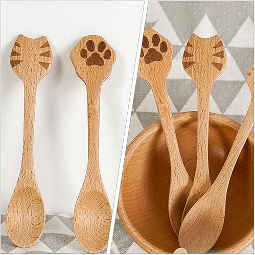 Miniatura 7 de Wooden Teaspoons for Coffee, Soup and Salad, Ergonomic Small Wooden Spoons Smooth Edges, Kitchen Utensils