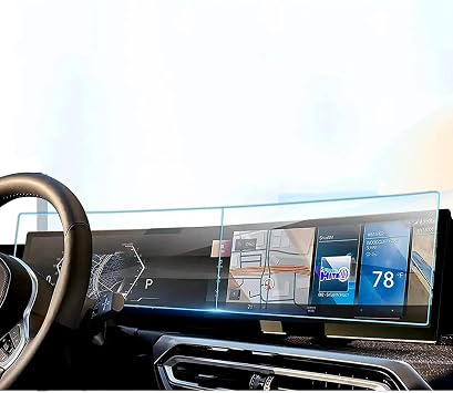 Fit for 2023 BMW 3 Series Hybrid,iDrive 8 Sedan Screen Protector Touchscreen Curved Display Navigation Tempered Glass