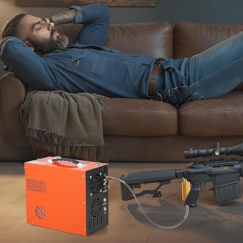 Miniatura 8 de VEVOR Compresor de aire PCP, compresor de pistola de aire PCP portátil de 4500 PSI30 Mpa, sistema de refrigeración de agua y ventilador integrado,