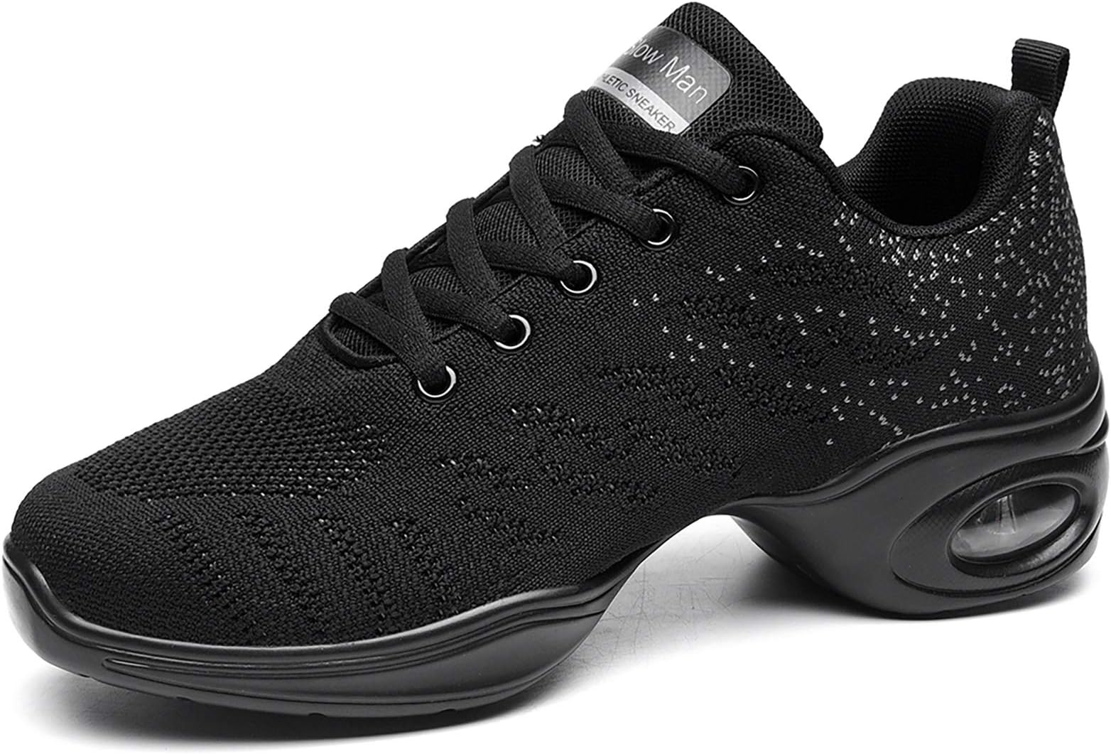 Slow ManWomen's Jazz Shoes Lace-up Sneakers - Breathable Air Cushion Lady Split Sole Athletic Walking Dance Shoes Platform