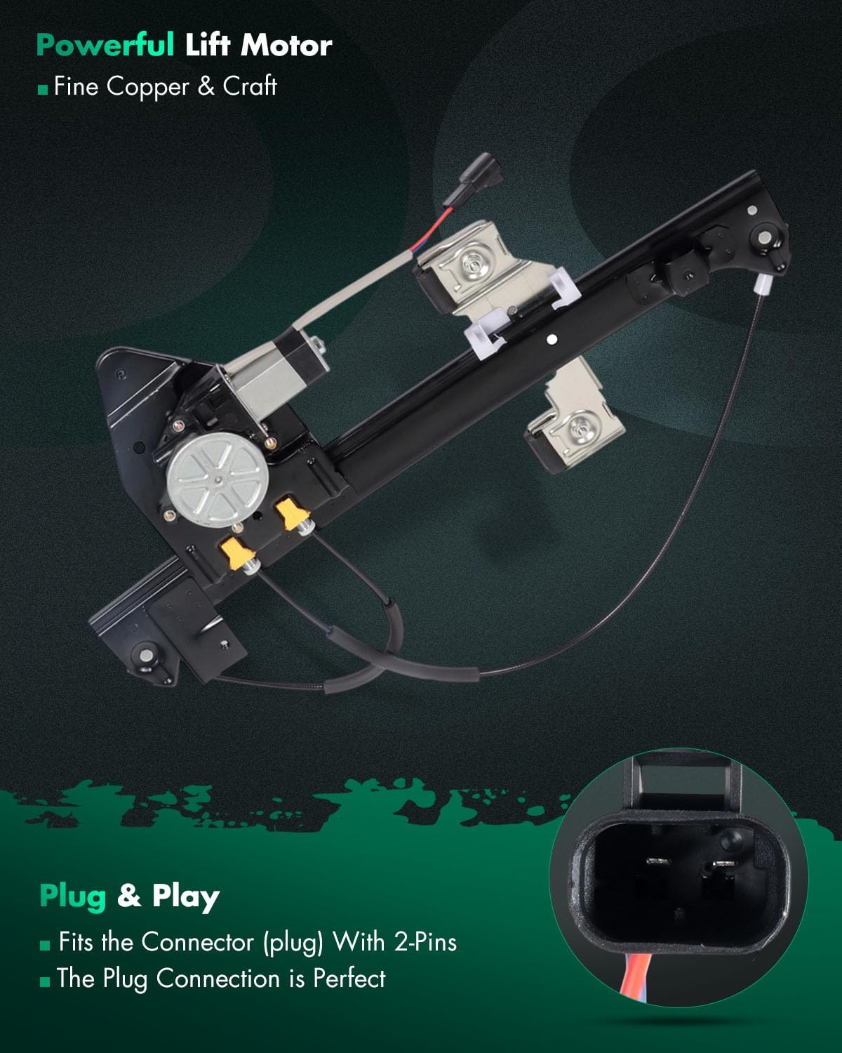 SCITOO 741-892 1.03569921520595E+23 Rear Driver Side Window Regulator W/Motor Compatible for Buick Rainier 2004-2007 for Chevrolet Trailblazer 2002-2009 for GMC Envoy 2002-2009