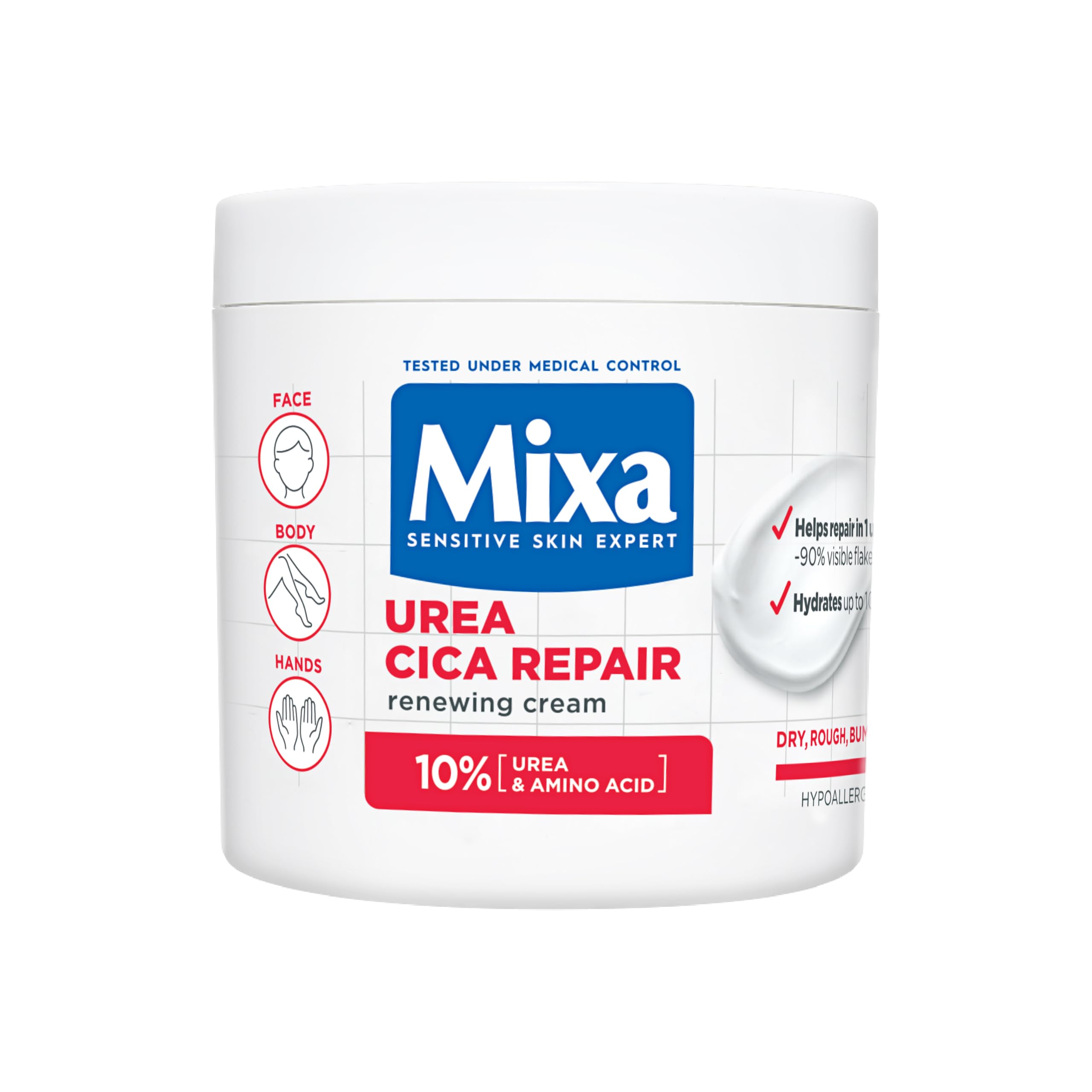 Mixa Body Cream, Urea Cica Repair Renewing Cream For Dry Rough Skin 400ml