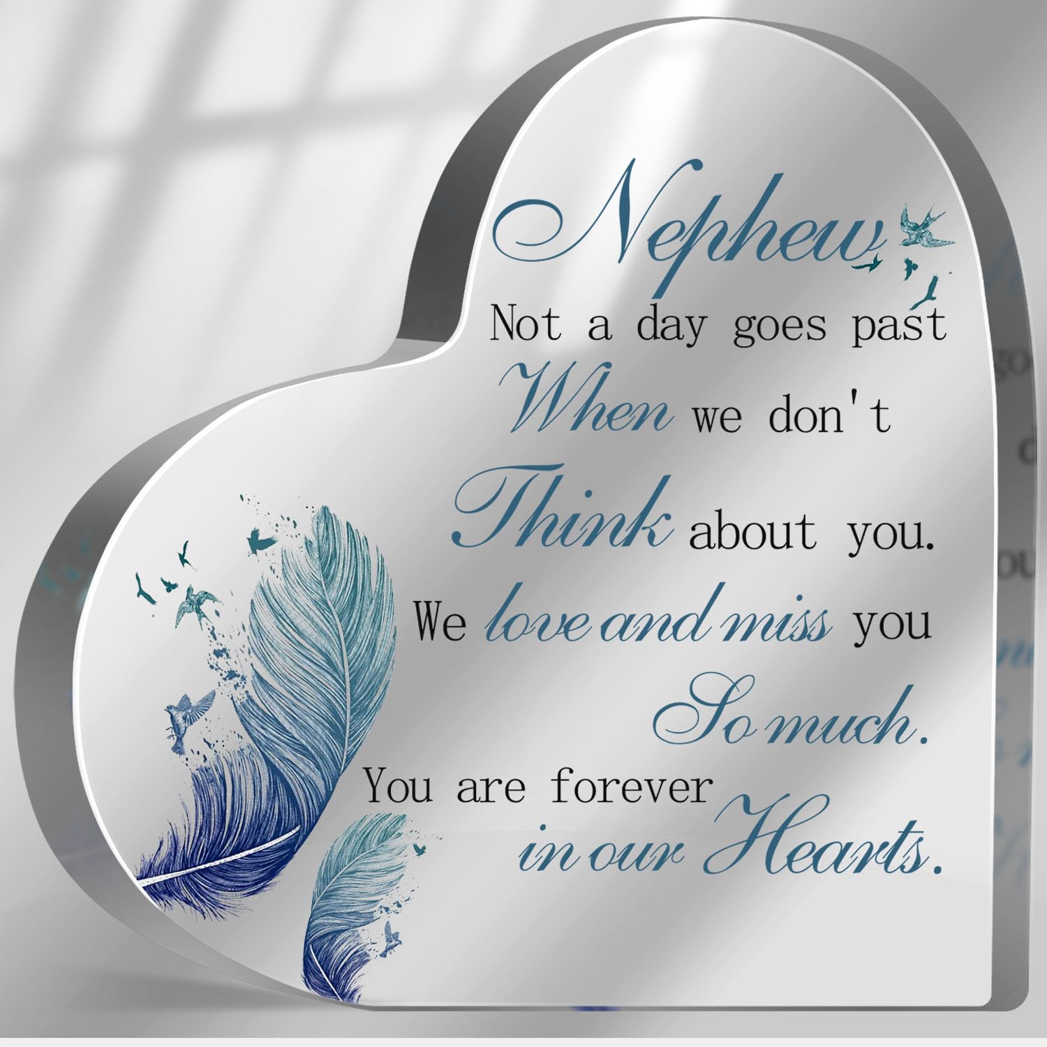 Pibonto Acrylic Sign Memorial Gifts For Loss Of Nephew Acrylic Keepsake,Loss Of Nephew Sympathy Gift, In Memory Of Loved One Sign, Grief Bereavement Remembrance Sign Plaque Decor