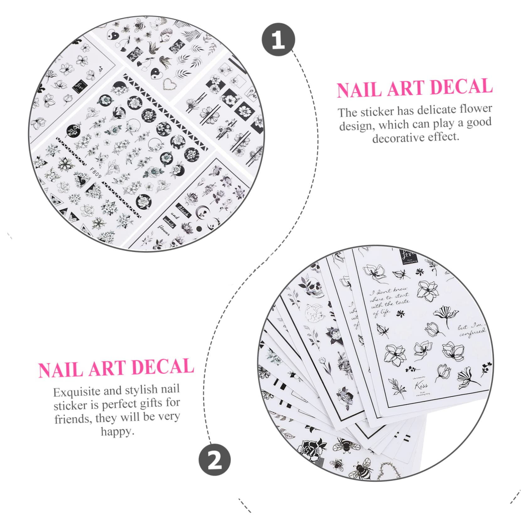 4 Set Adesivi Per Unghie Fiori Decorazioni Per Unghie E Per Feste E Occasione Speciali Facile Applicazione Per Nail Art Creativa E Personalizzata 10 Fogli*4