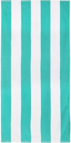Miniatura 8 de FOREIGN PUNKS Paquete de dos toallas de playa de microfibra Cabana de 30 x 60 pulgadas, color aguamarinablanco, paquete de 2