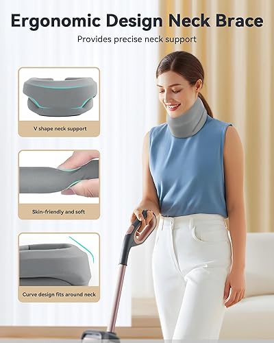 Miniatura 2 de BETOVIN Soporte cervical para el cuello, soporte para el cuello para dormir, envolturas de espuma suave que mantienen las vértebras estables y