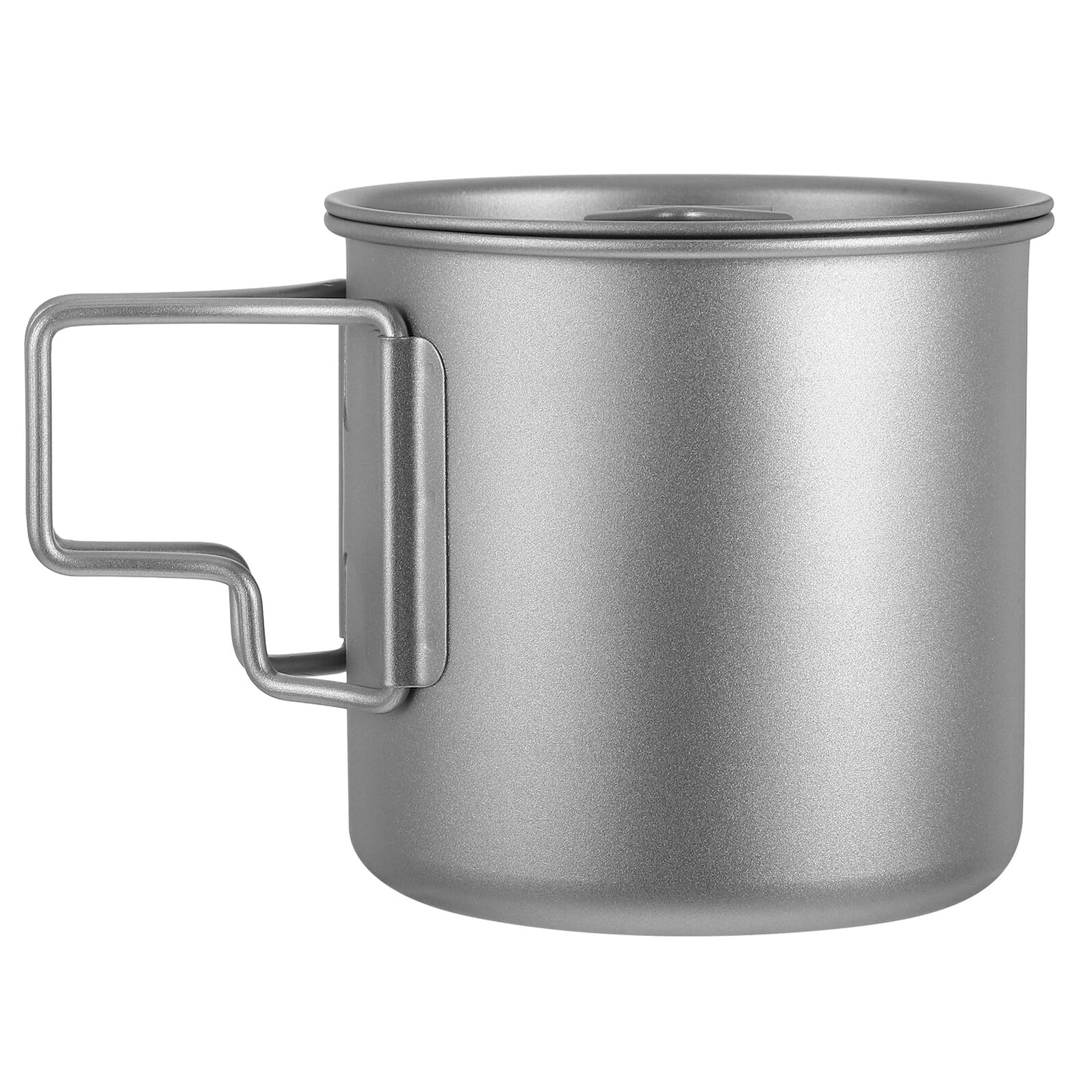Cabilock Tasse Isotherme en Titane avec Couvercle et Poignée Pliable, Légère et Polyvalente pour Camping, Randonnée, Bureau ou Voyage, Chauffage Rapide et Paquet de Rangement Inclus