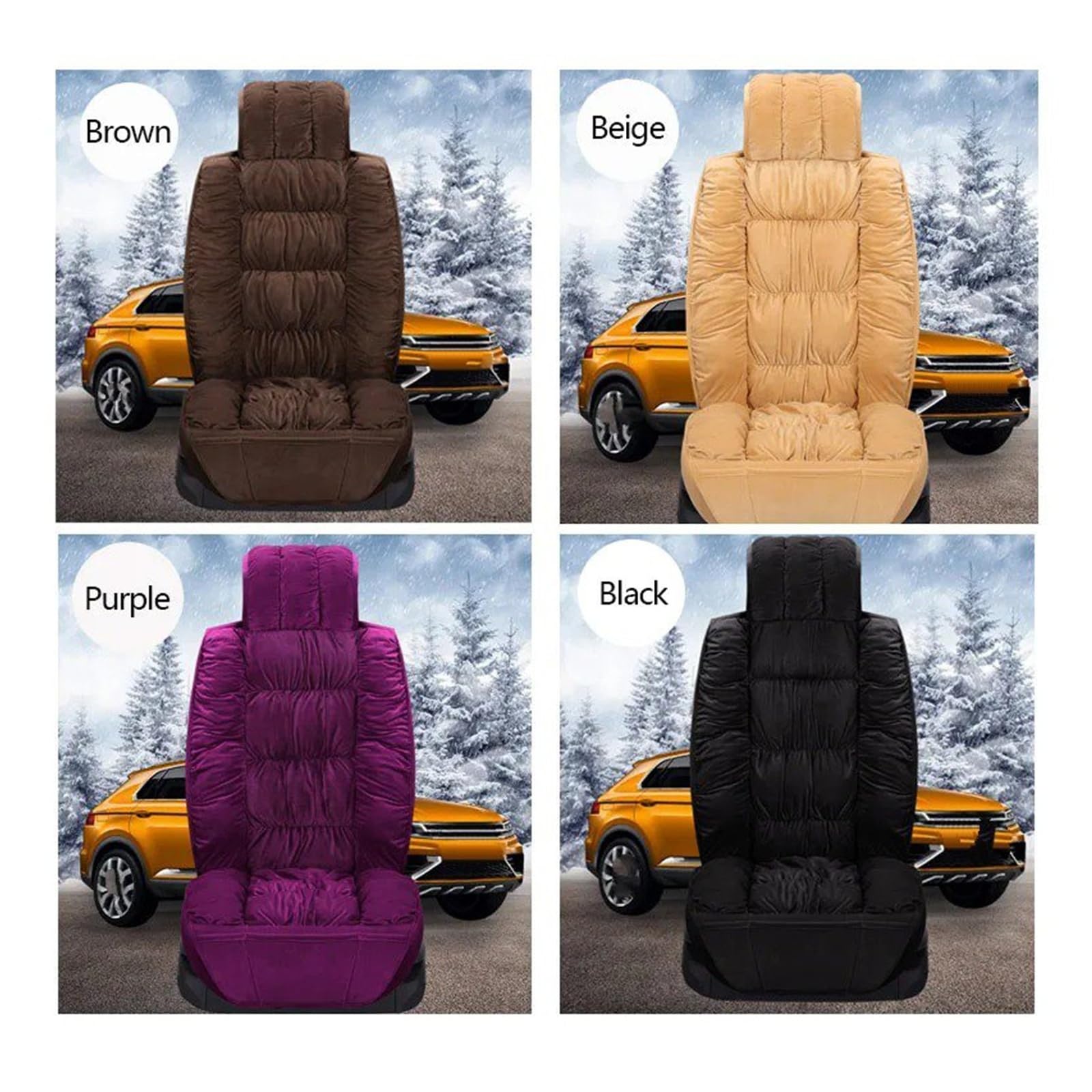 Fundas Suaves Felpa para Asientos Coche Funda Protectora Cojín Conjunto Universal Invierno Accesorios Interiores para Automóviles Cubre Universal