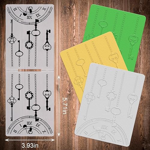 Vista 12 de Hying Carpeta en relieve de plástico con hojas de flores texturizadas 3D para hacer tarjetas, plantilla de manualidades, pancarta floral