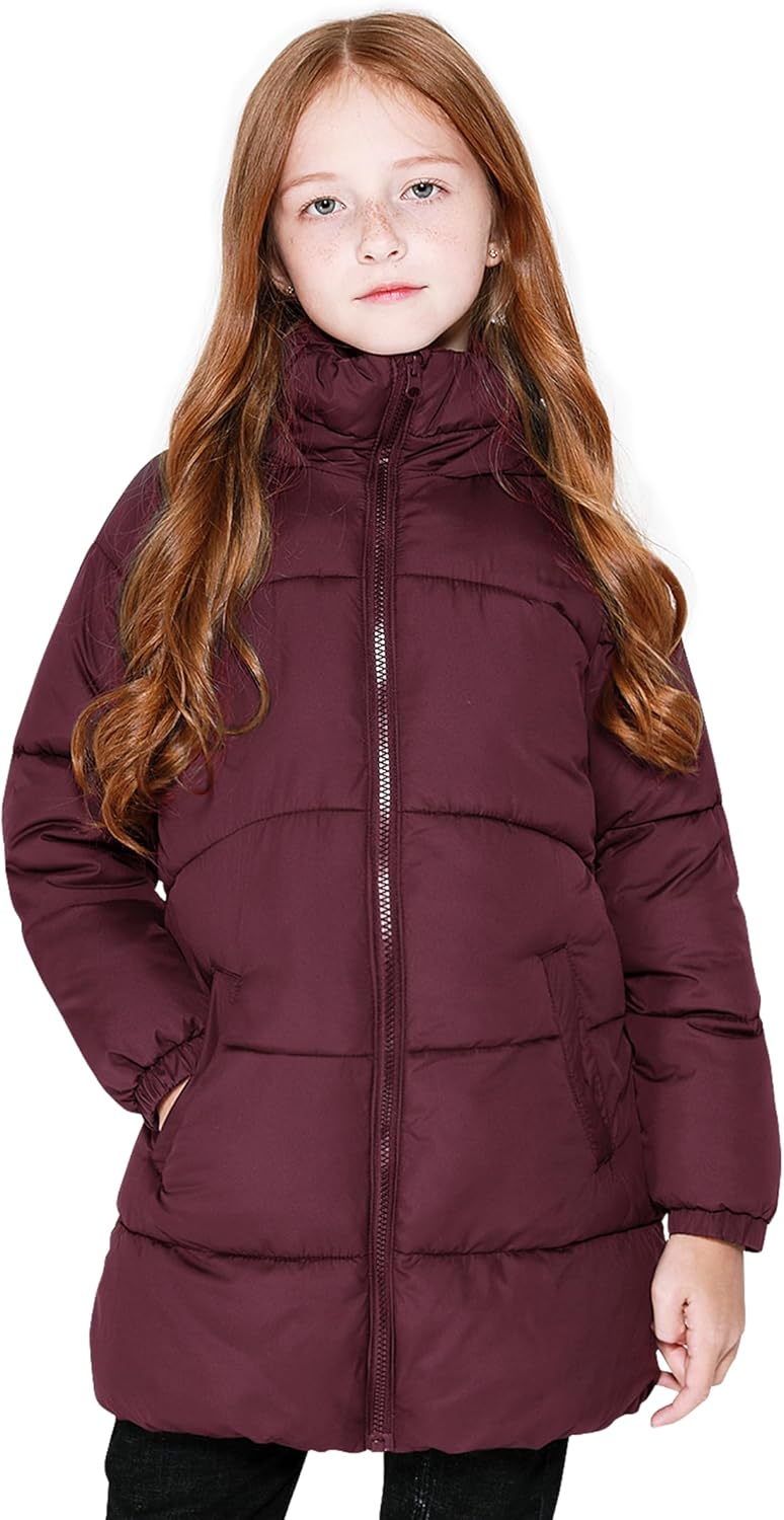 Wintermantel Für Mädchen – Dicker Daunenmantel Mit Kapuze & Fleece-Futter