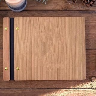 Memory Registry Photo Album with 60 White Pages for Wedding,with Wood Cover Signing Book,Wedding Guest Book for Memorial Occasions,Baby Shower,Birthday8.46 x 11.1" (Ash)