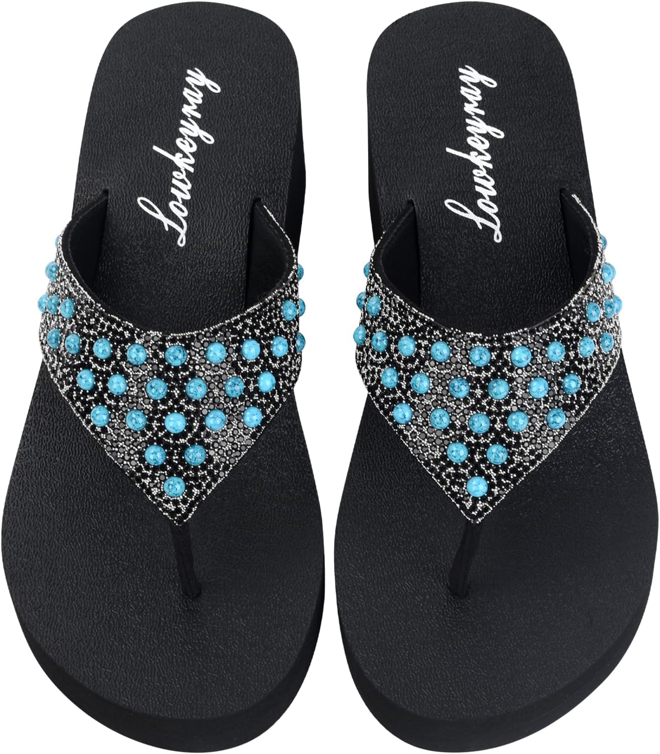 Lowkeyray Women's Rhinestone Flip-Flop Sandals - Image 5