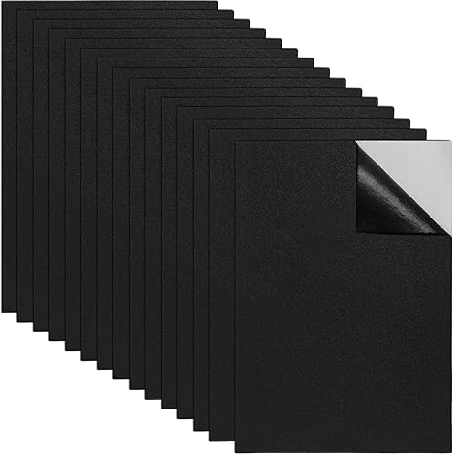 Caydo 14 hojas de fieltro autoadhesivas negras, tela de fieltro adhesiva para decoración de casas, disfraces, revestimiento de cajones de joyero y