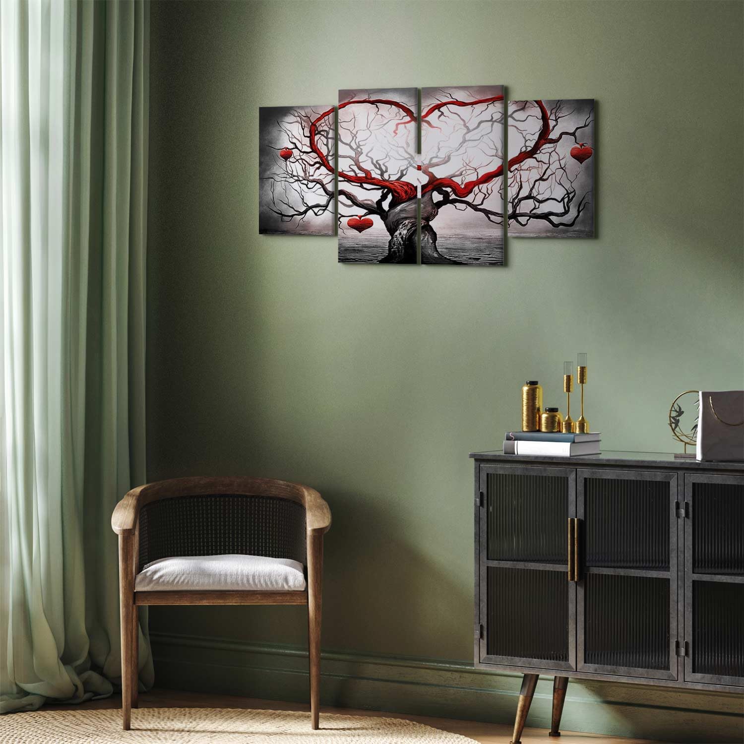B&D XXL - Quadri Moderni per Soggiorno Grandi, Astratto Amore, 160x80 cm