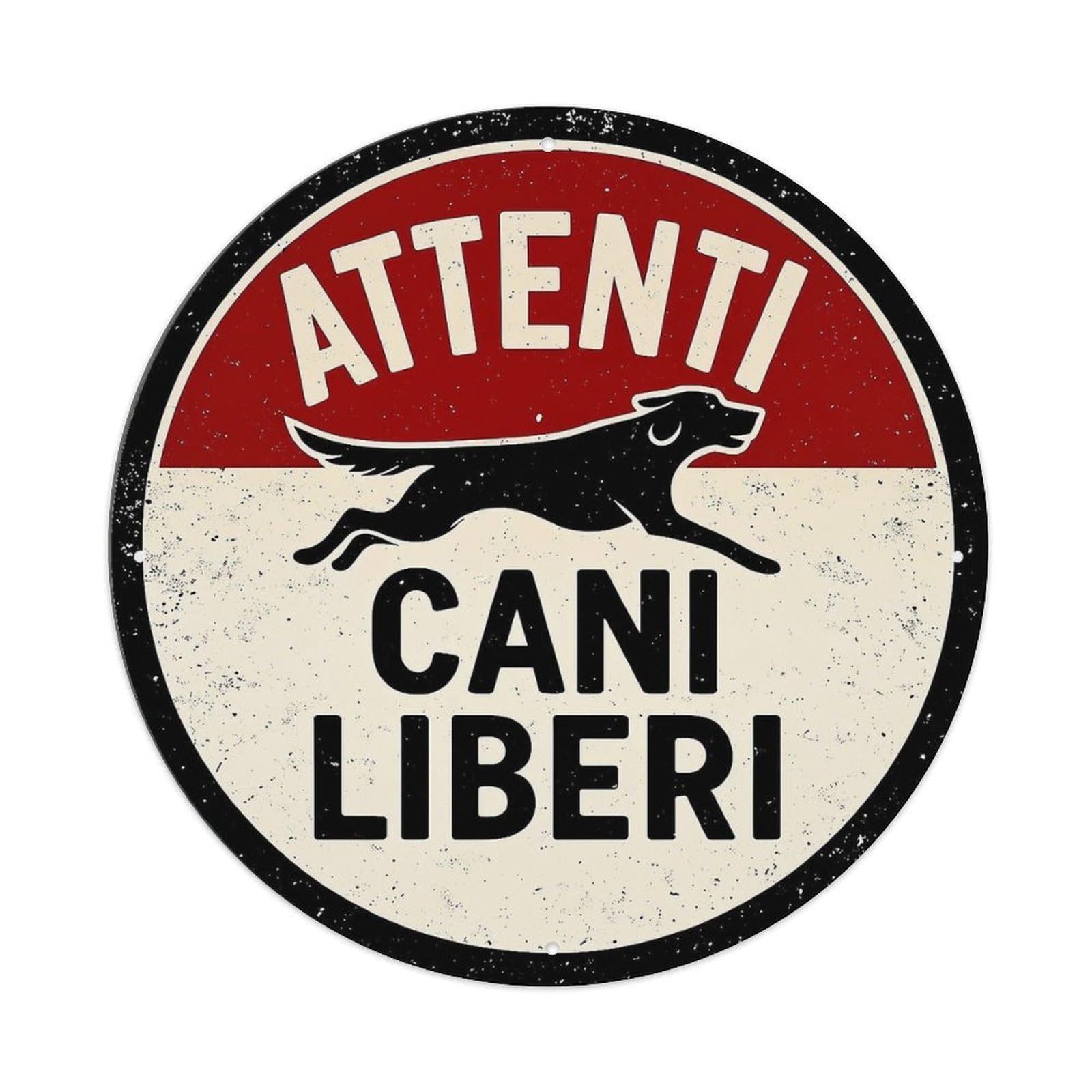 Attenti Cani Liberi Sign Tin Sign Metal Poster Vintage Metal Signs for Home Man Cave Bar Cafe Kitchen laundry room Wall Decorations 8x8 inches